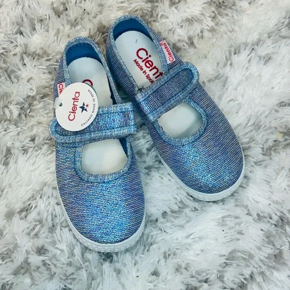 Cienta Sparkling Blue Kids Sneakers - Picture 2 of 6